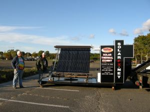 Bob and Werner checking out the solar panels at Compo.