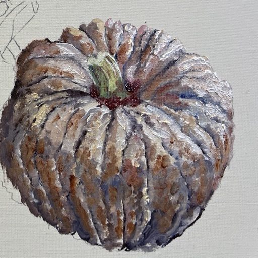 pencil drawing painted with oil